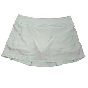 Lululemon Pace Rival Mint Green Pleated Athletic Tennis Skirt with‎ Shorts Sz 10